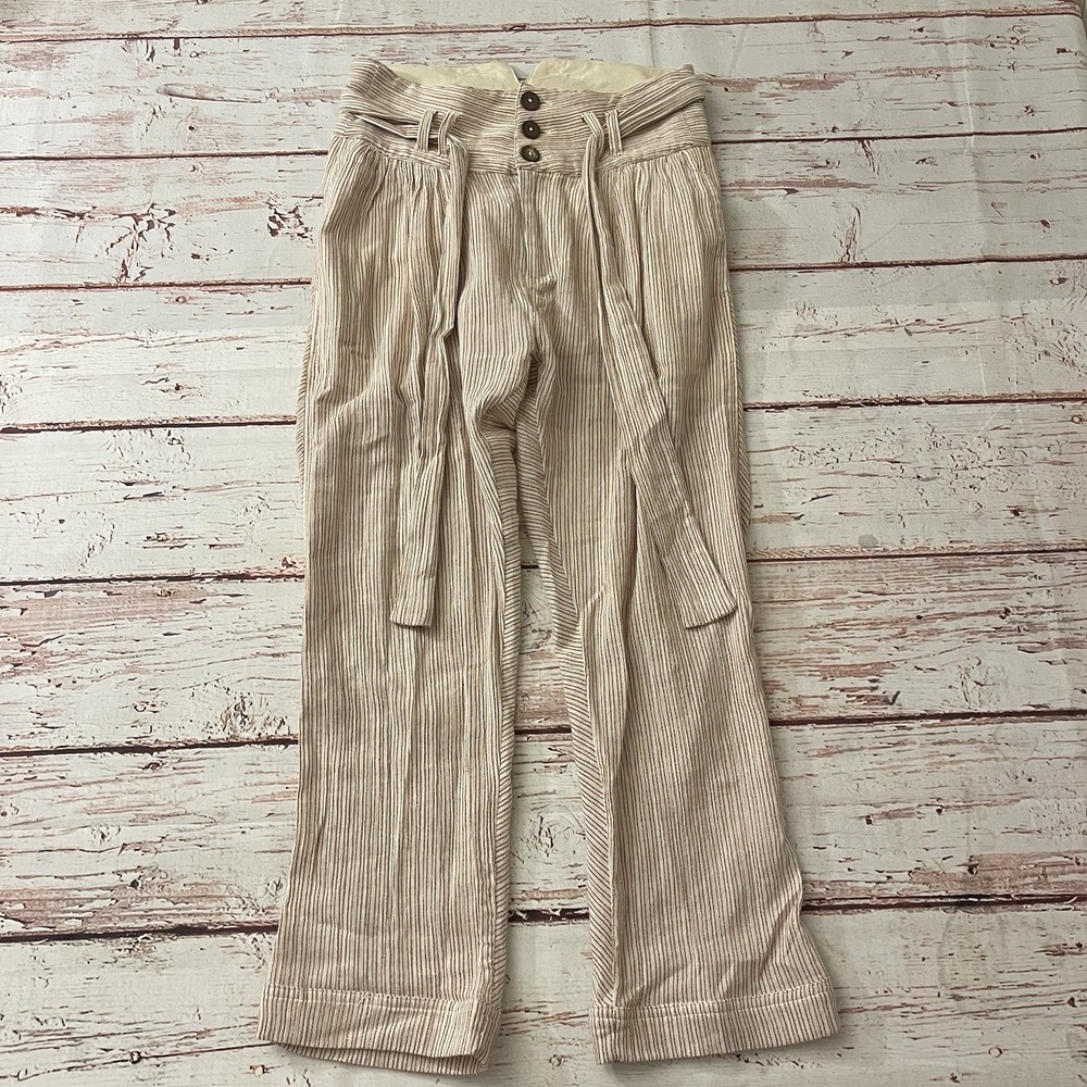Free People Rumors Yarn Dye Harem Pants Textured High Waist 2 Summer Beach